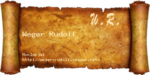 Weger Rudolf névjegykártya